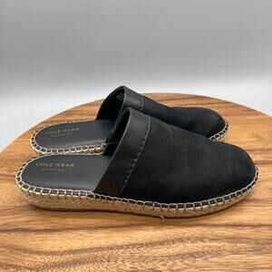 Cole Haan Shoes Womens 8 B Grand OS Espadrilles Comfort Black Mules Black Suede